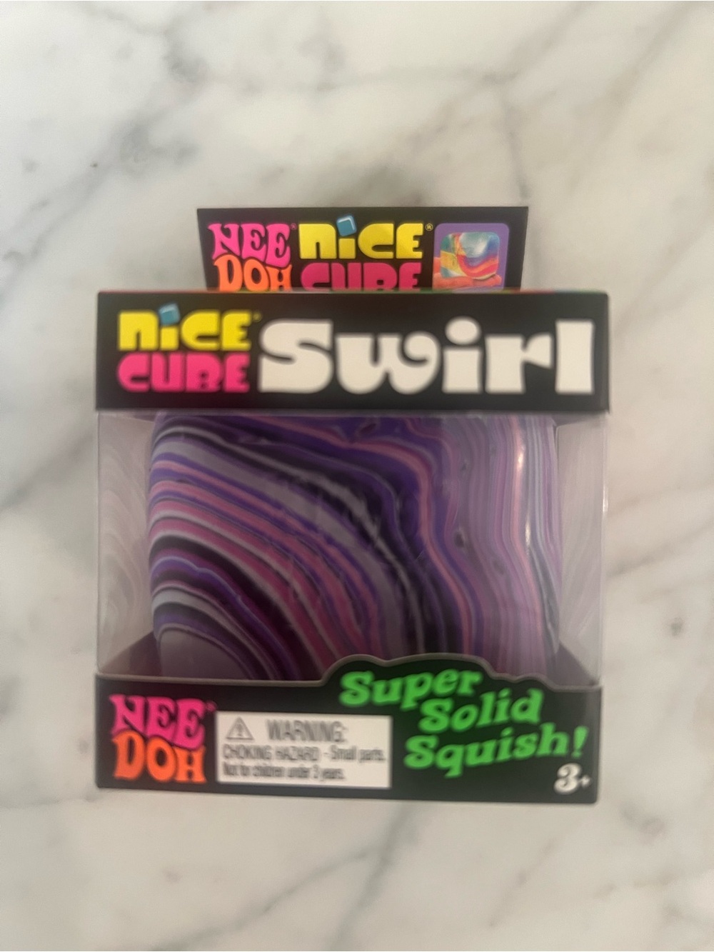 NeeDoh Nice Cube Swirl - Purple & Pink Swirl Squish Toy